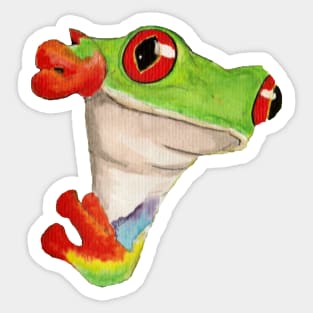Green and red frog "HELLO" Sticker